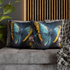 Blue and Yellow Butterfly Decorative Pillow Cover