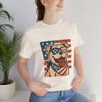 Dog's are Patriotic Too (American Flag, Funny 4th of July Shirt)
