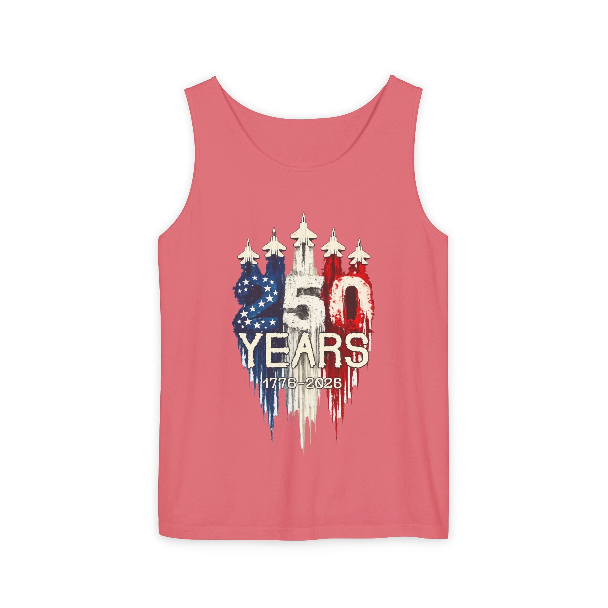 50 Years American Flag Castle Tank Top for Celebratory Wear