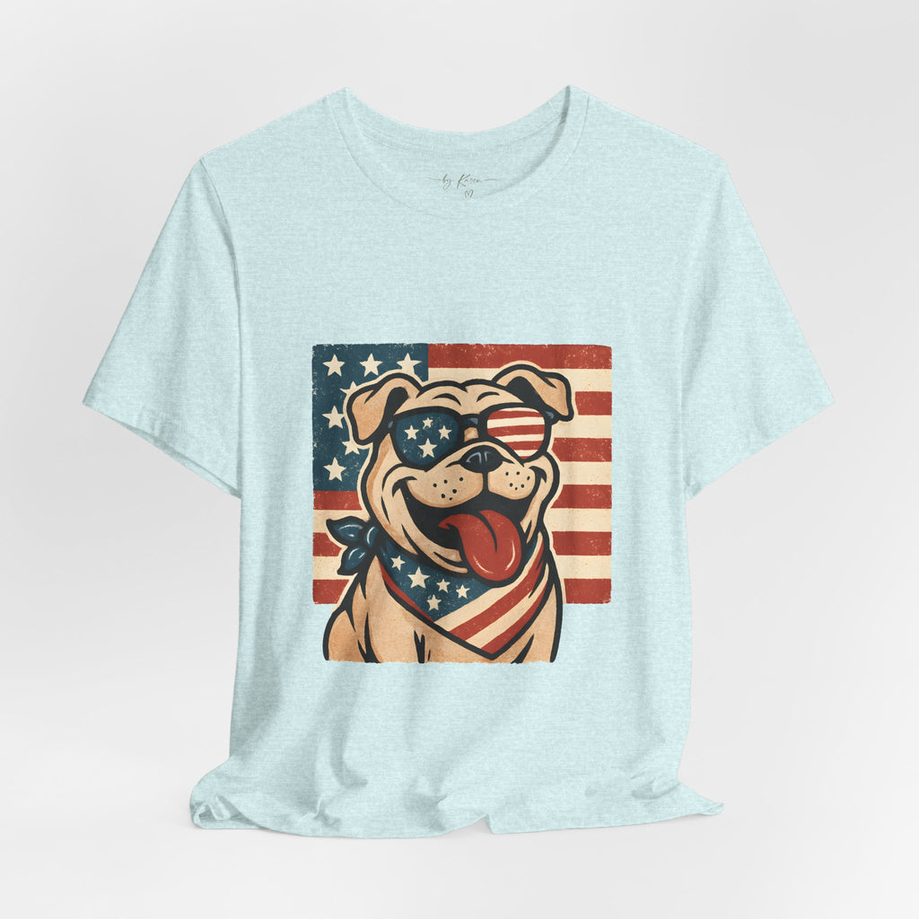 Dog's are Patriotic Too (American Flag, Funny 4th of July Shirt)