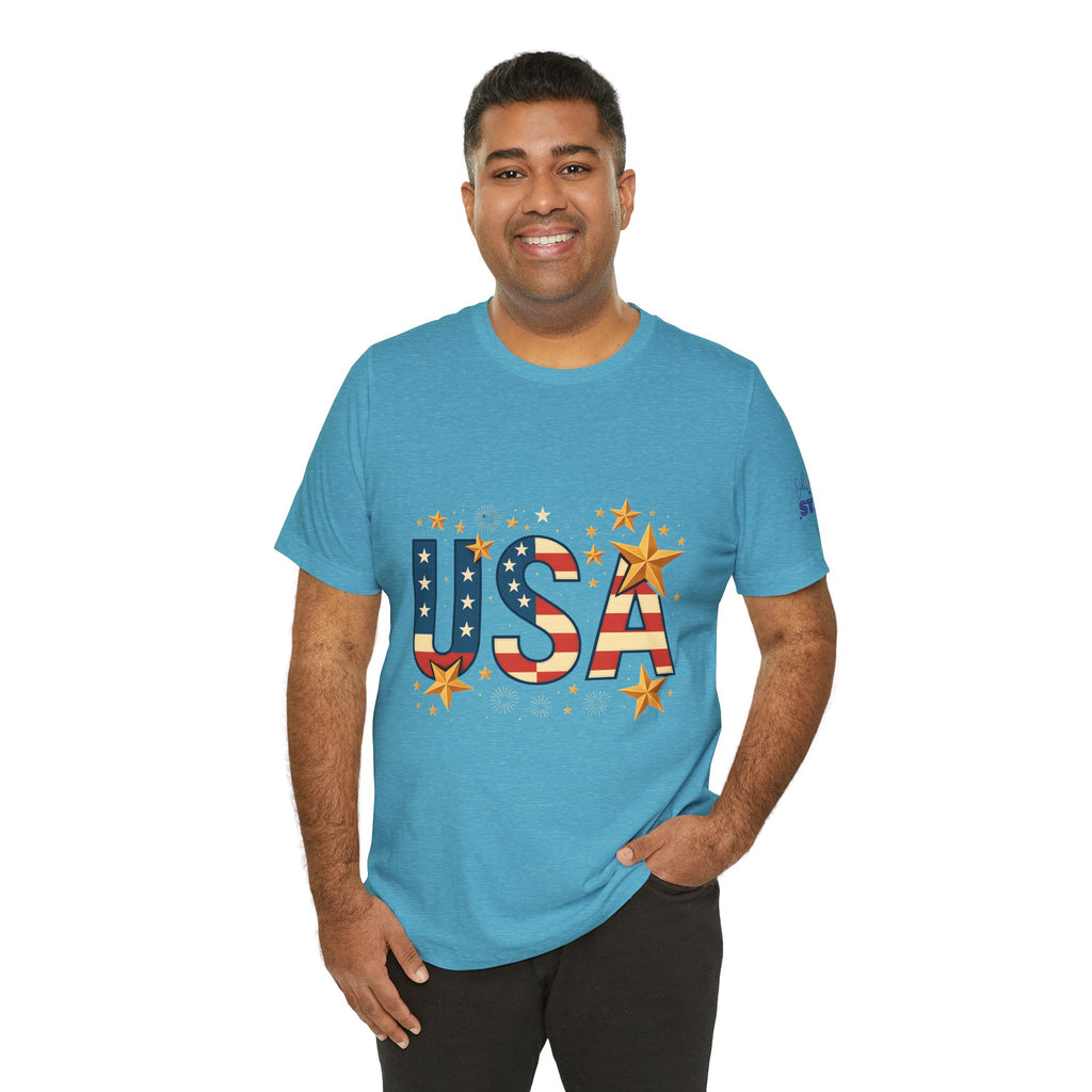 USA Flag Stars T-Shirt — Patriotic American Independence Day Tee