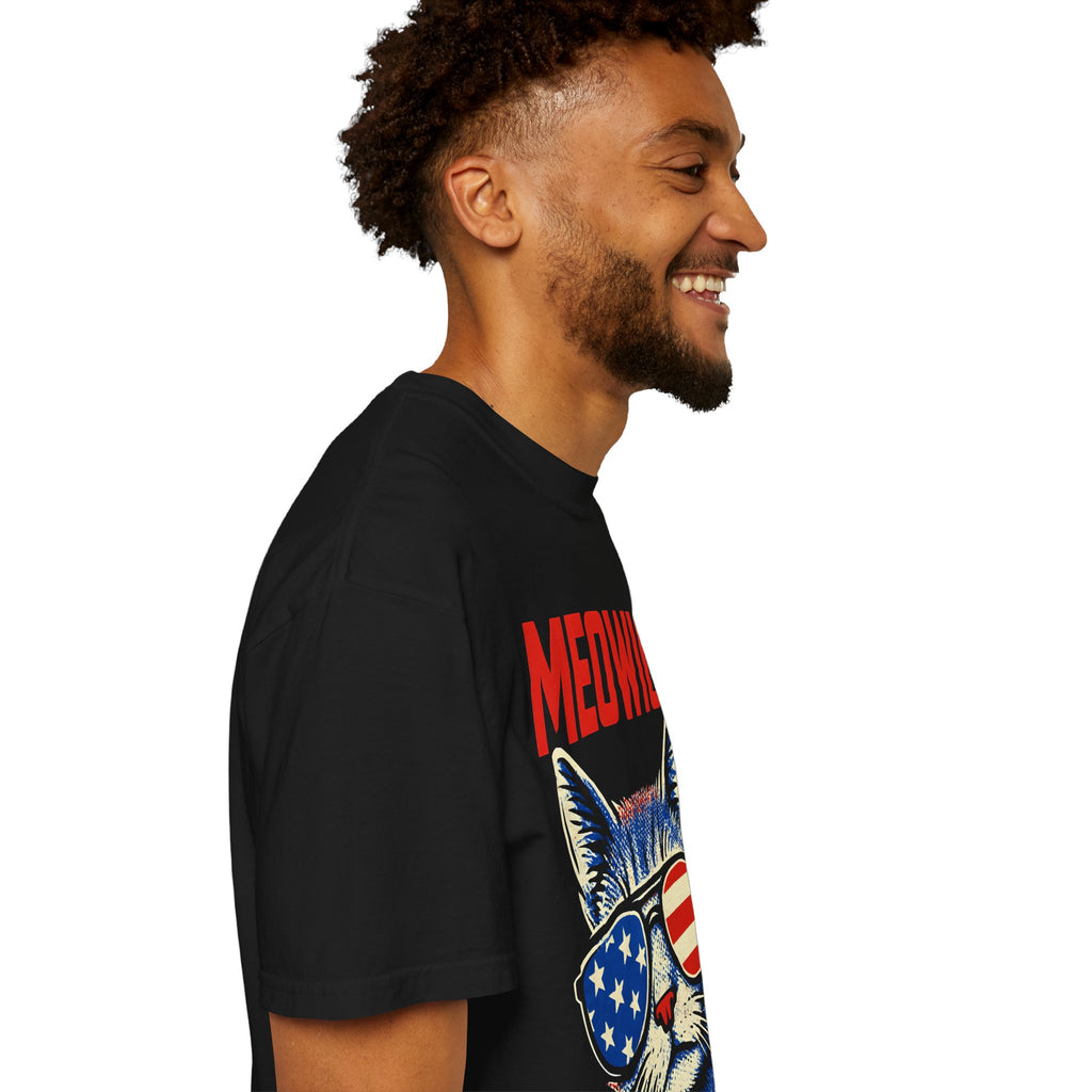 Meowica Cat T-Shirt — Patriotic American Flag Sunglasses Tee
