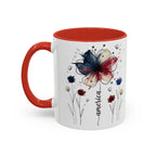 Patriotic Anemone Accent Coffee Mug Classic Floral Design