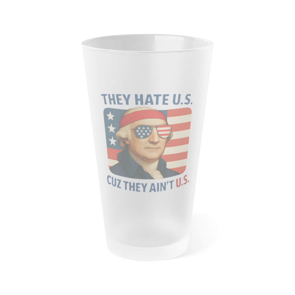 Patriotic Humor Frosted Pint Glass - 16oz with Vintage Print