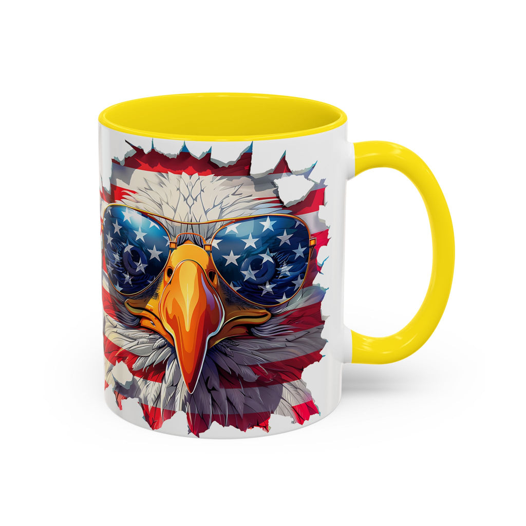 American Bald Eagle Accent Coffee Mug with Stars & Stripes