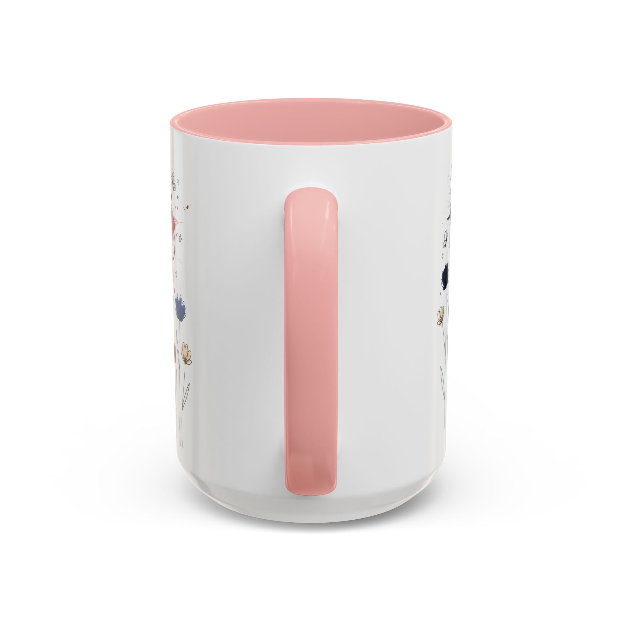 Patriotic Anemone Accent Coffee Mug Classic Floral Design