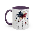 Patriotic Anemone Accent Coffee Mug Classic Floral Design