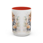 Tiger Watercolor Accent Coffee Mug – Artistic Wildlife Ceramic Mug (11/15oz)