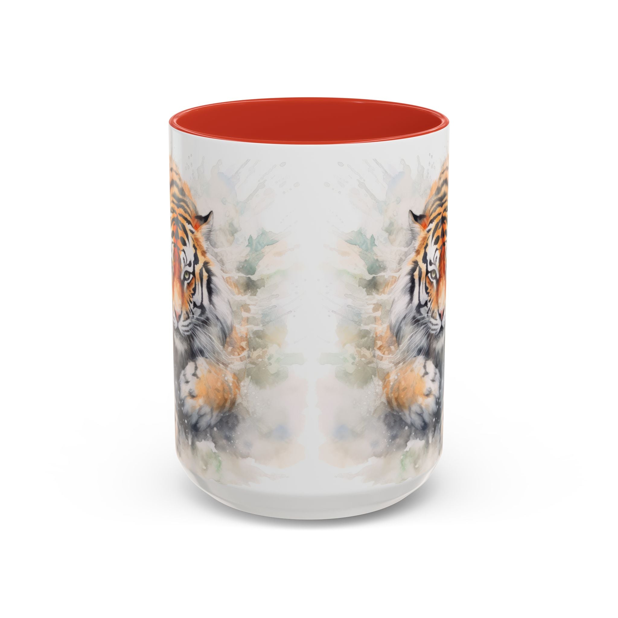 Tiger Watercolor Accent Coffee Mug – Artistic Wildlife Ceramic Mug (11/15oz)