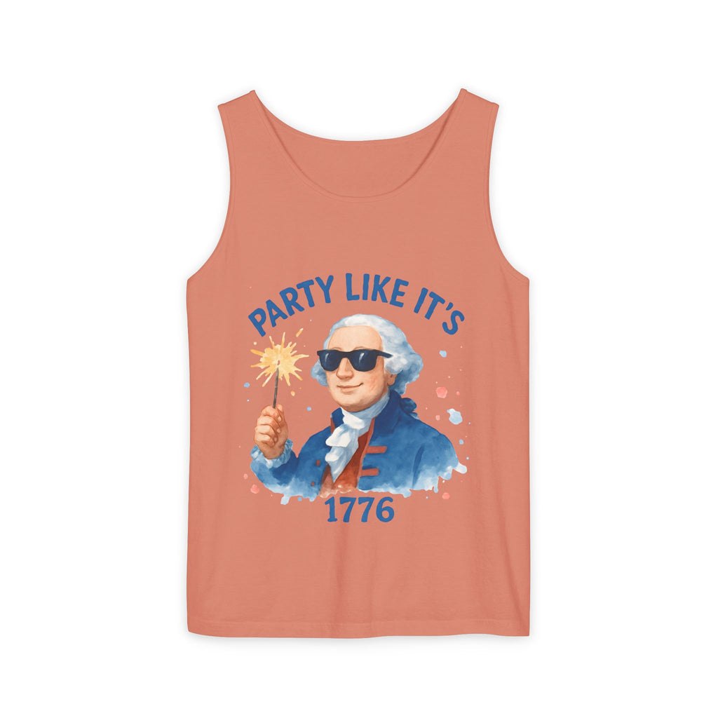 Party Like It's 1776 Tank Top — Patriotic George Washington Graphic