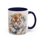 Tiger Watercolor Accent Coffee Mug – Artistic Wildlife Ceramic Mug (11/15oz)