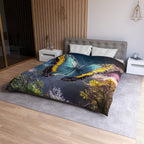 Butterfly Garden Duvet Cover - Blue & Yellow Microfiber Bedding
