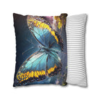 Blue and Yellow Butterfly Decorative Pillow Cover