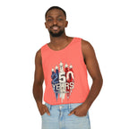 50 Years American Flag Castle Tank Top for Celebratory Wear