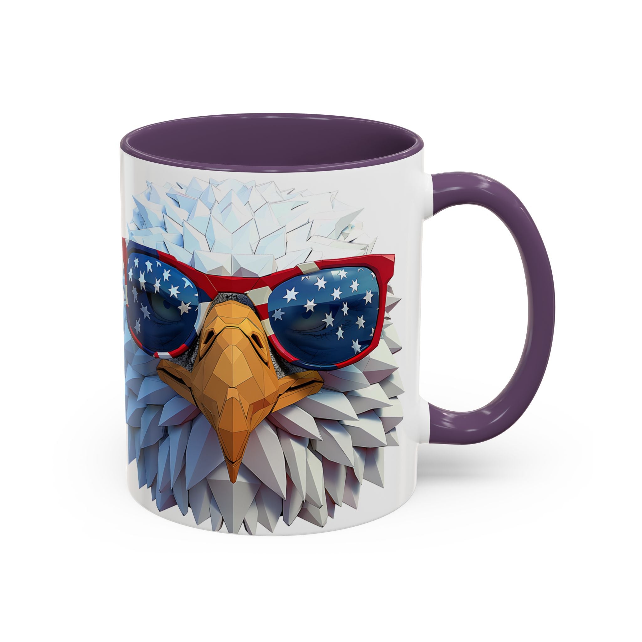 Patriotic Eagle Coffee Mug with American Flag Sunglasses
