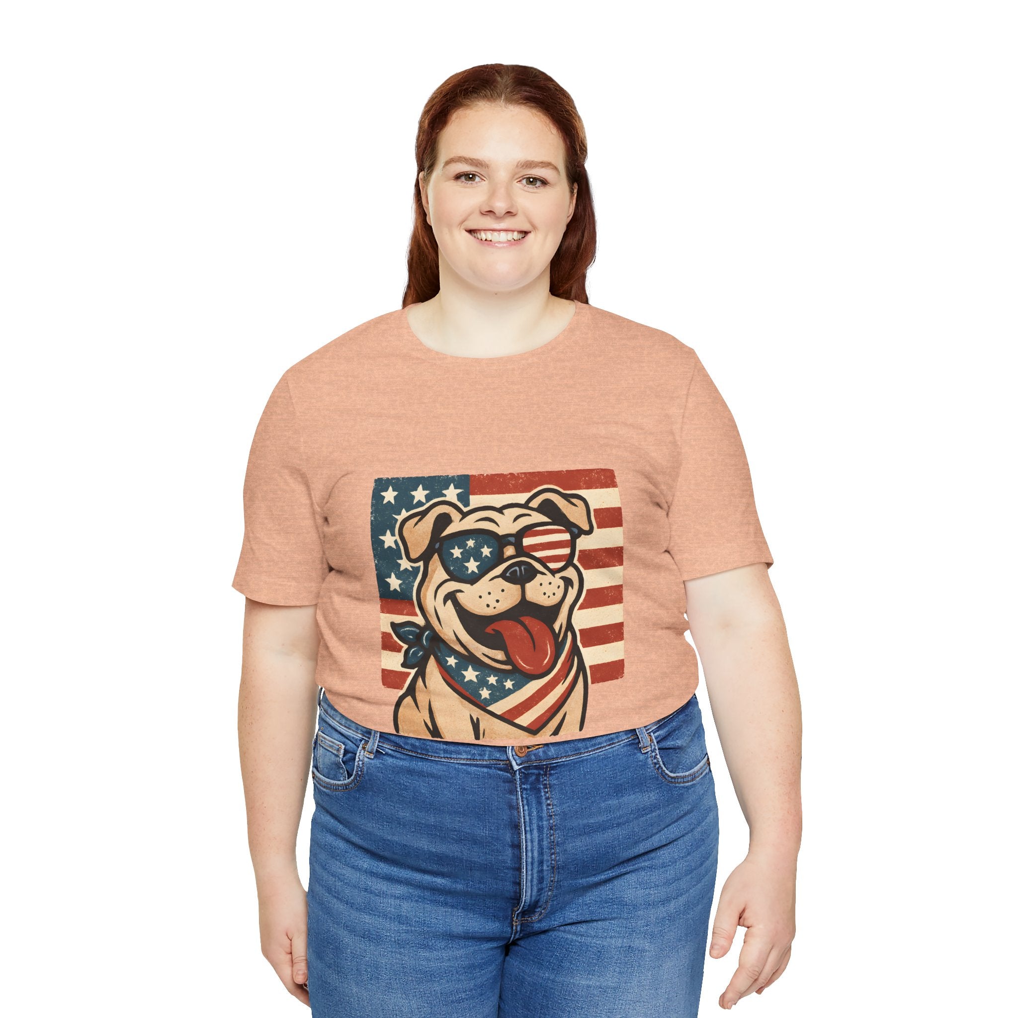Dog's are Patriotic Too (American Flag, Funny 4th of July Shirt)