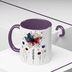 Patriotic Anemone Accent Coffee Mug Classic Floral Design