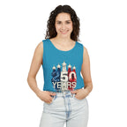 50 Years American Flag Castle Tank Top for Celebratory Wear