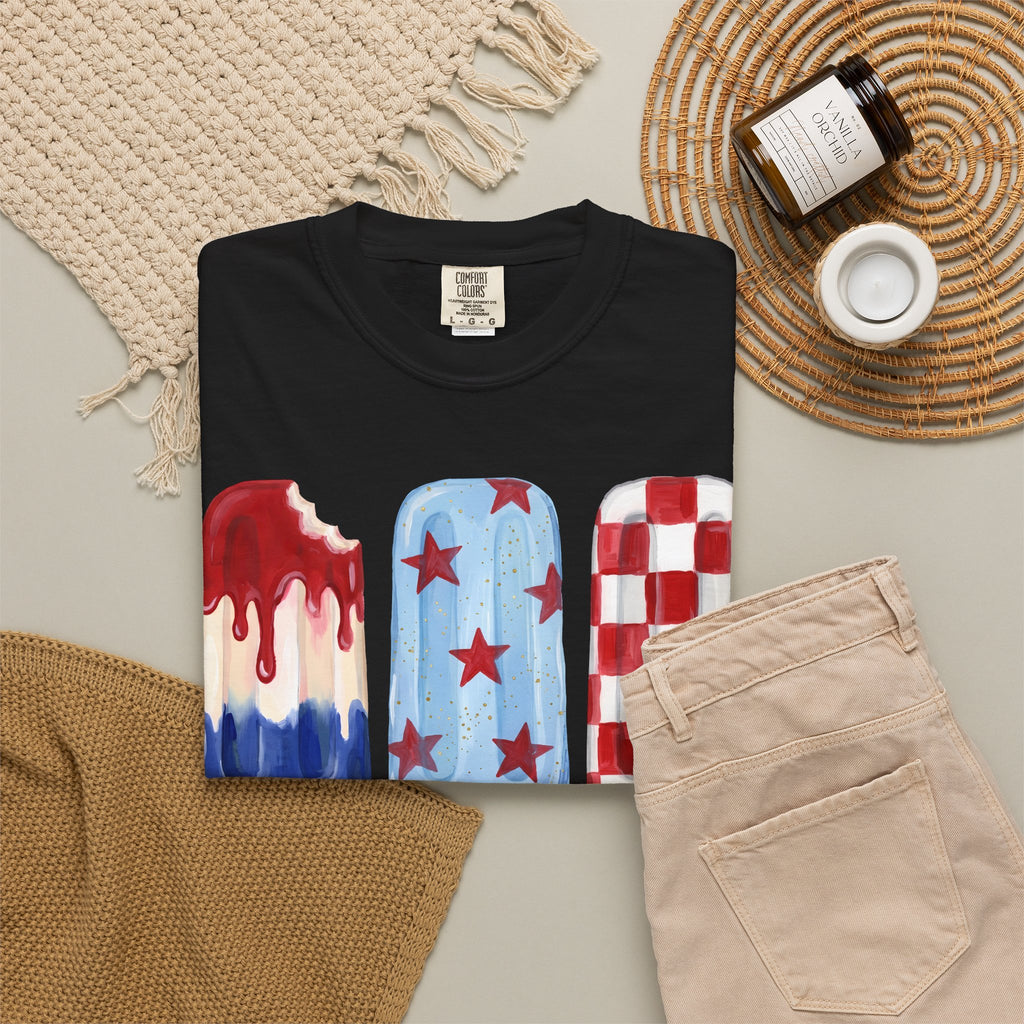 Patriotic Popsicle T-Shirt — Red, White & Blue Fourth of July Tee