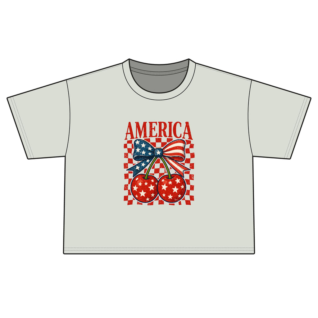 America Cherry Flag Boxy Tee