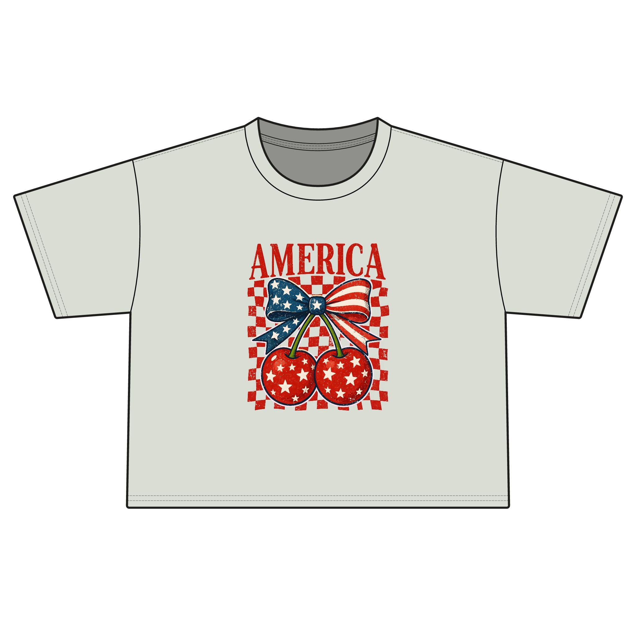 America Cherry Flag Boxy Tee