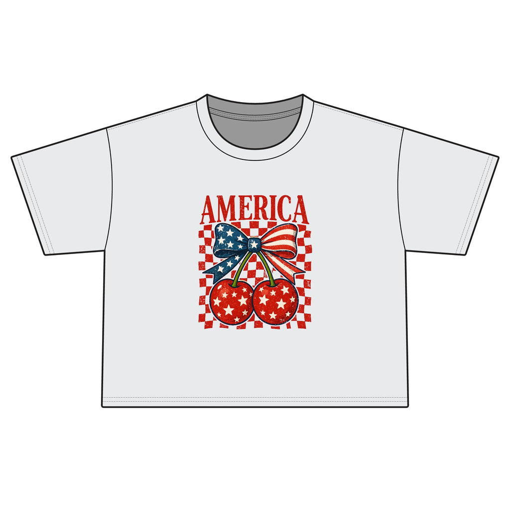 America Cherry Flag Boxy Tee