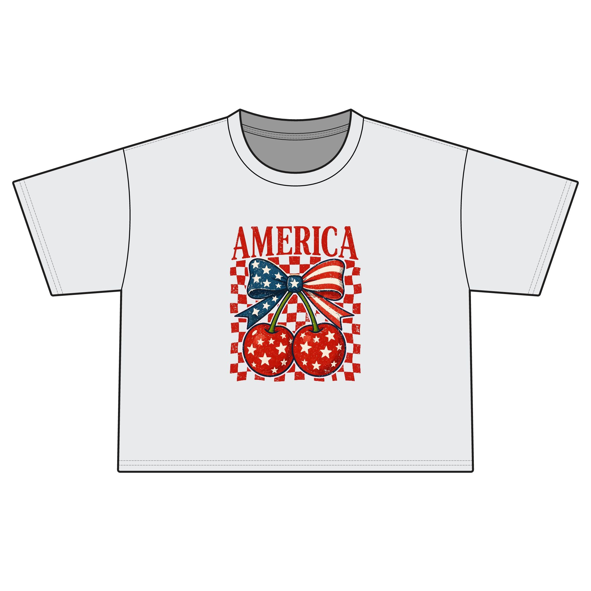 America Cherry Flag Boxy Tee