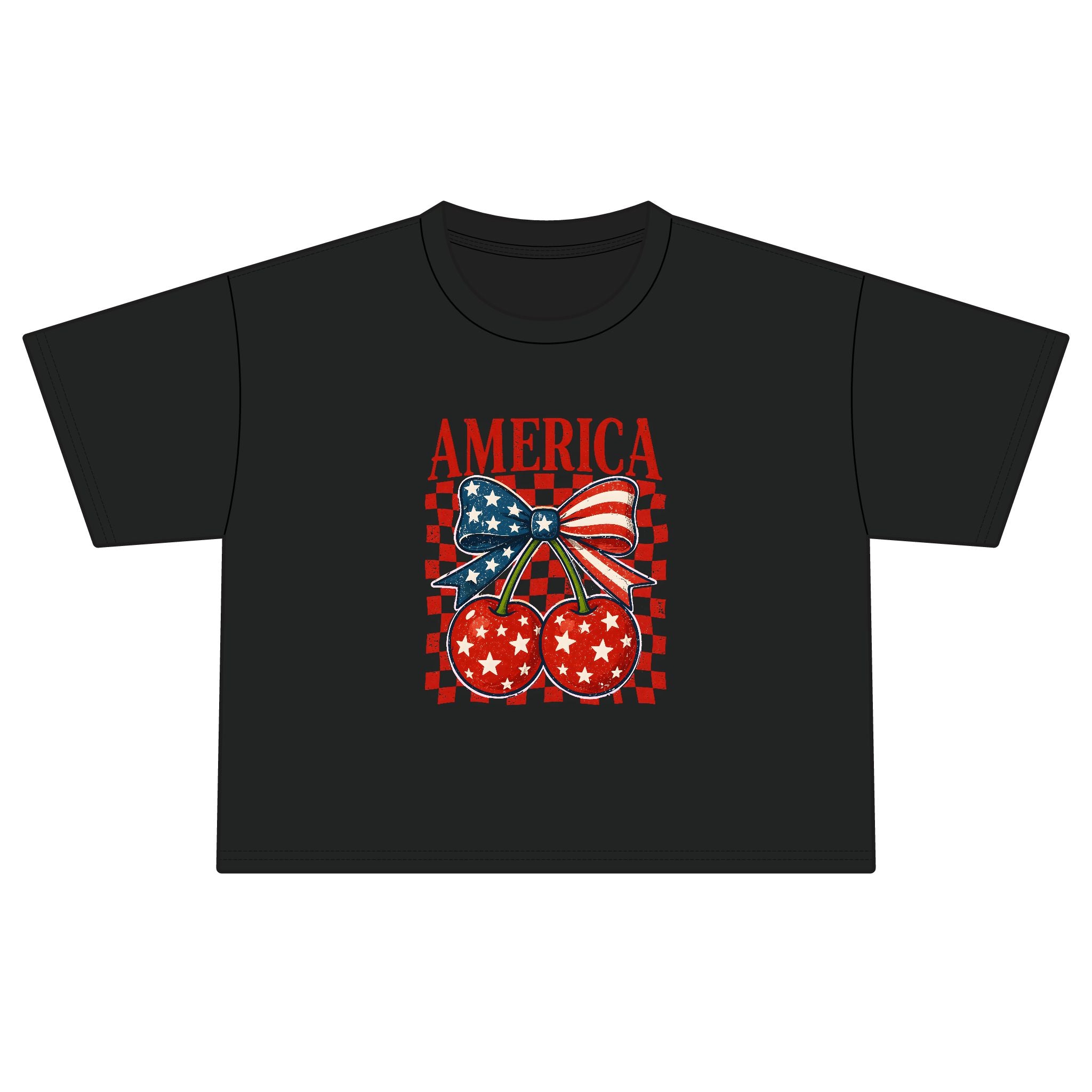 America Cherry Flag Boxy Tee