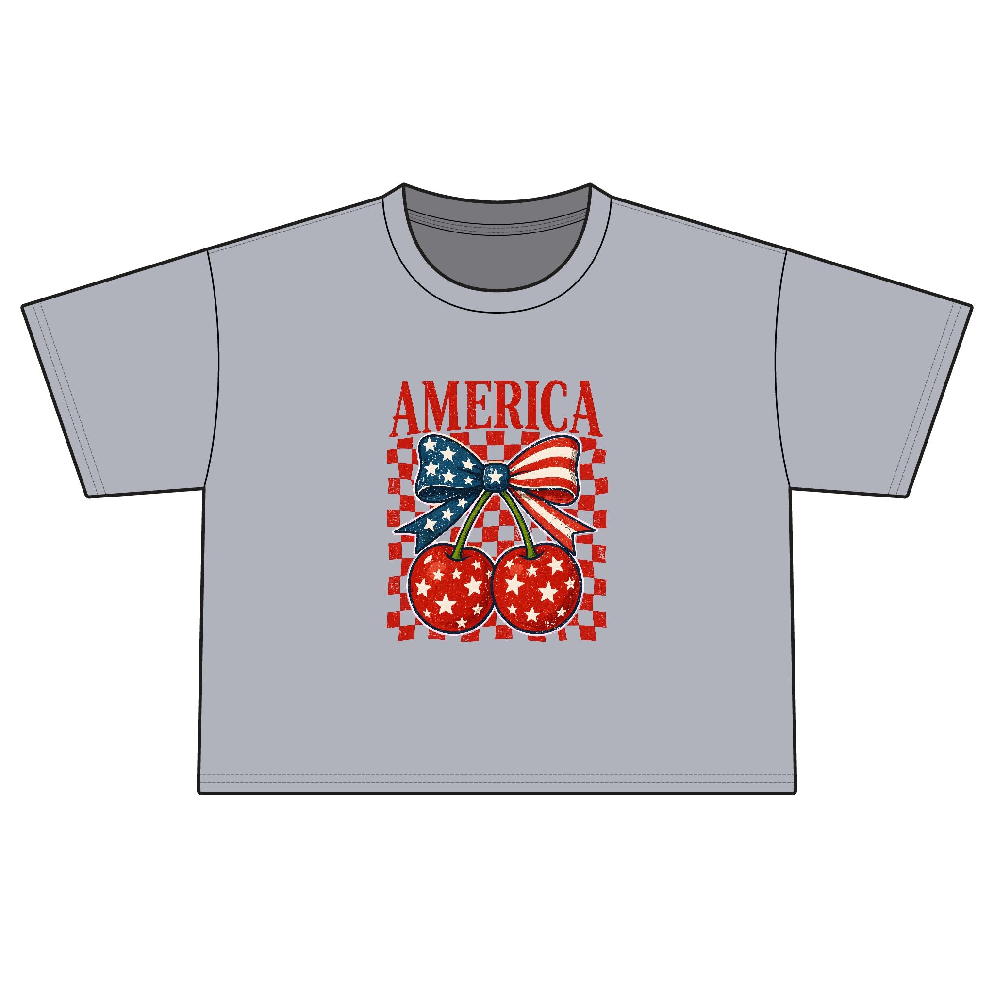 America Cherry Flag Boxy Tee