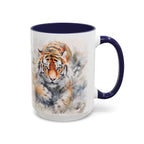 Tiger Watercolor Accent Coffee Mug – Artistic Wildlife Ceramic Mug (11/15oz)