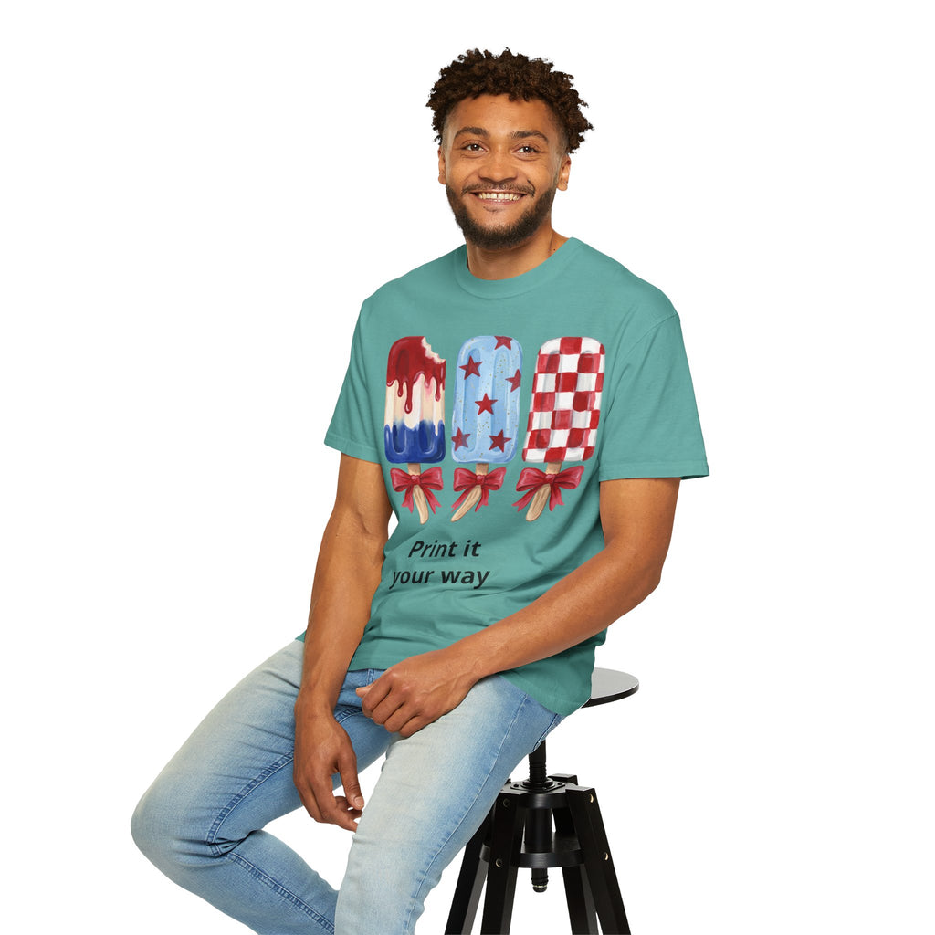Patriotic Popsicle T-Shirt — Red, White & Blue Fourth of July Tee