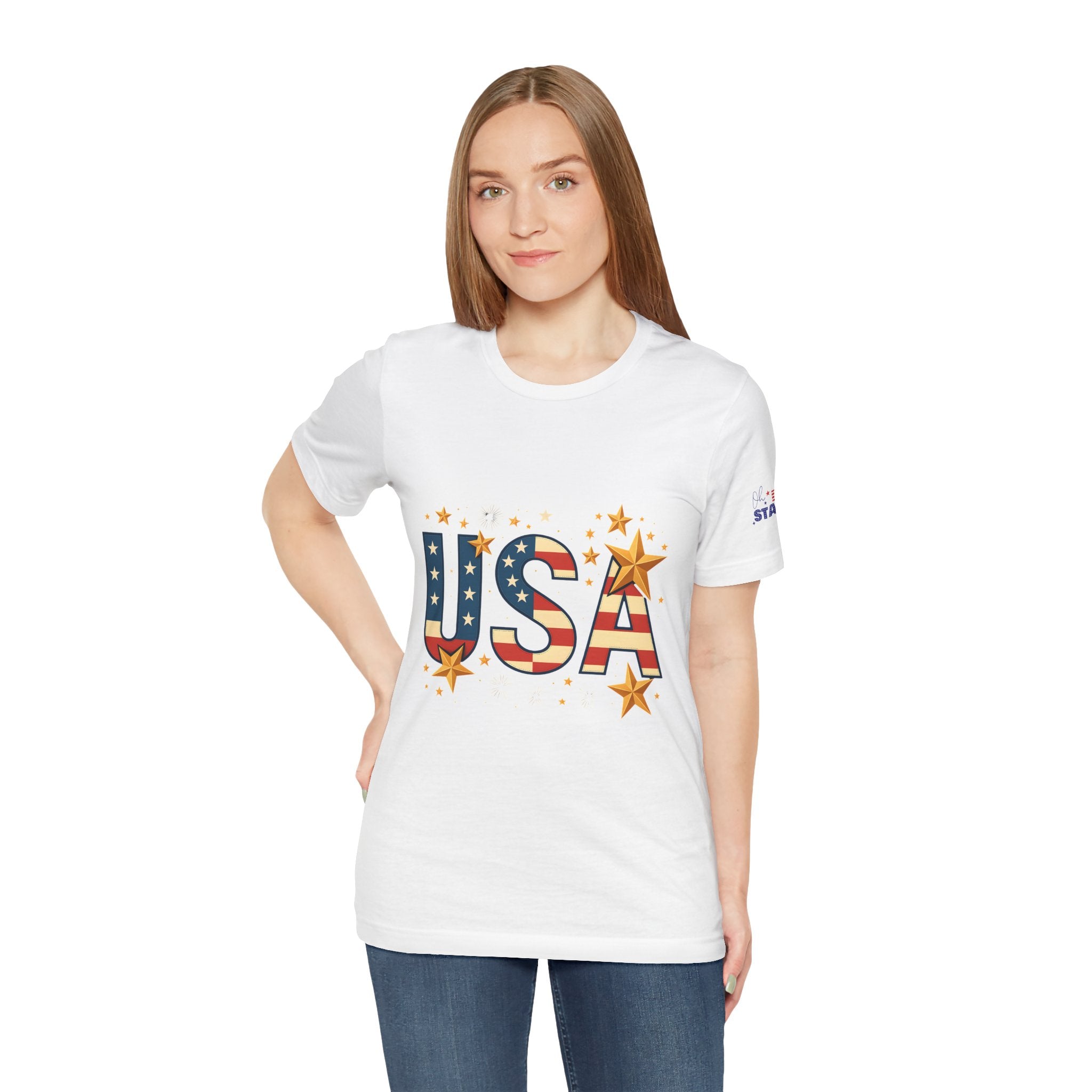 USA Flag Stars T-Shirt — Patriotic American Independence Day Tee