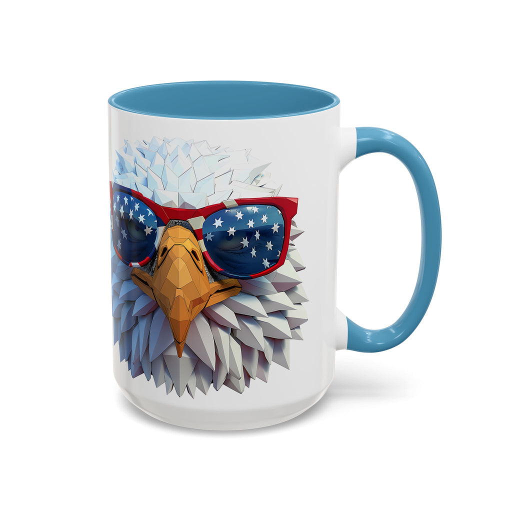 Patriotic Eagle Coffee Mug with American Flag Sunglasses