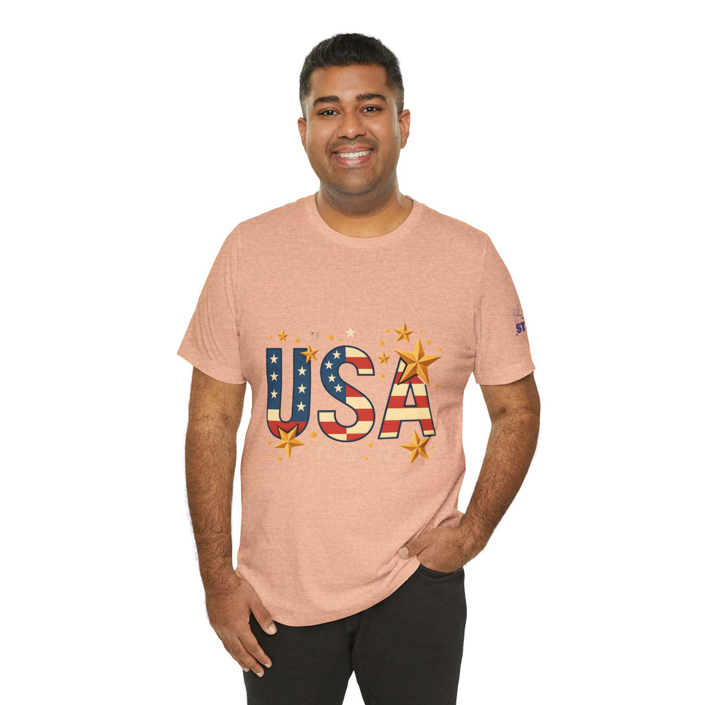 USA Flag Stars T-Shirt — Patriotic American Independence Day Tee