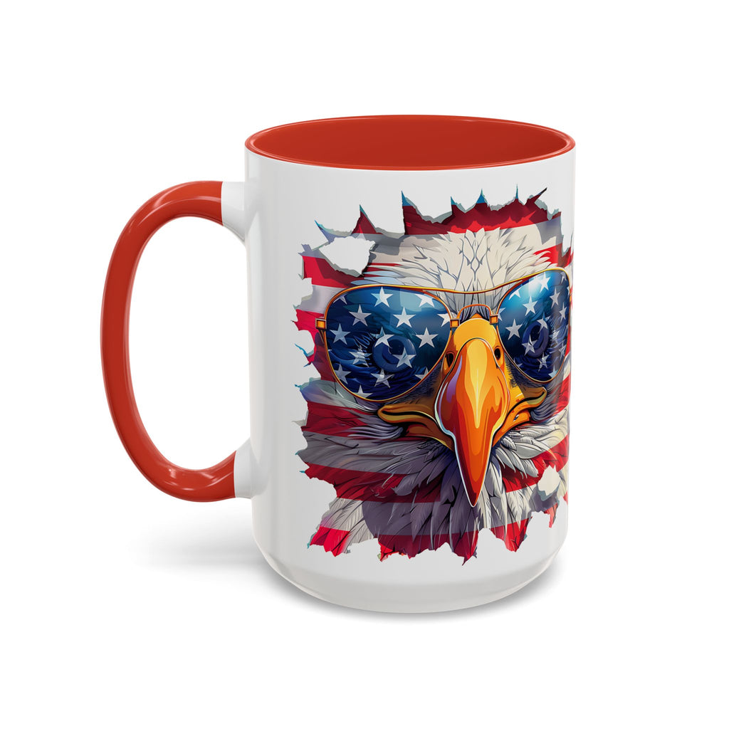 American Bald Eagle Accent Coffee Mug with Stars & Stripes