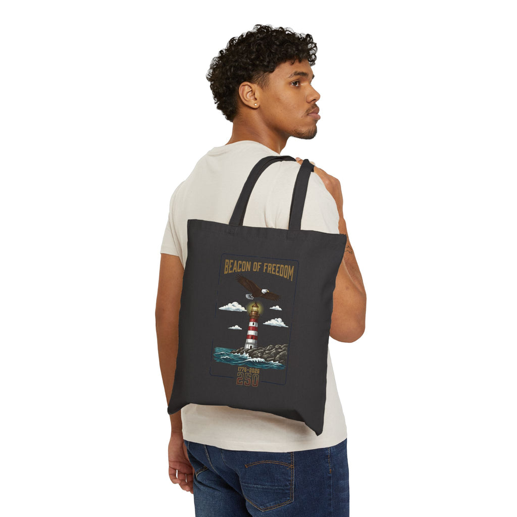 Beacon of Freedom 250 Tote | 250th 4th of July Patriotic Lighthouse Design