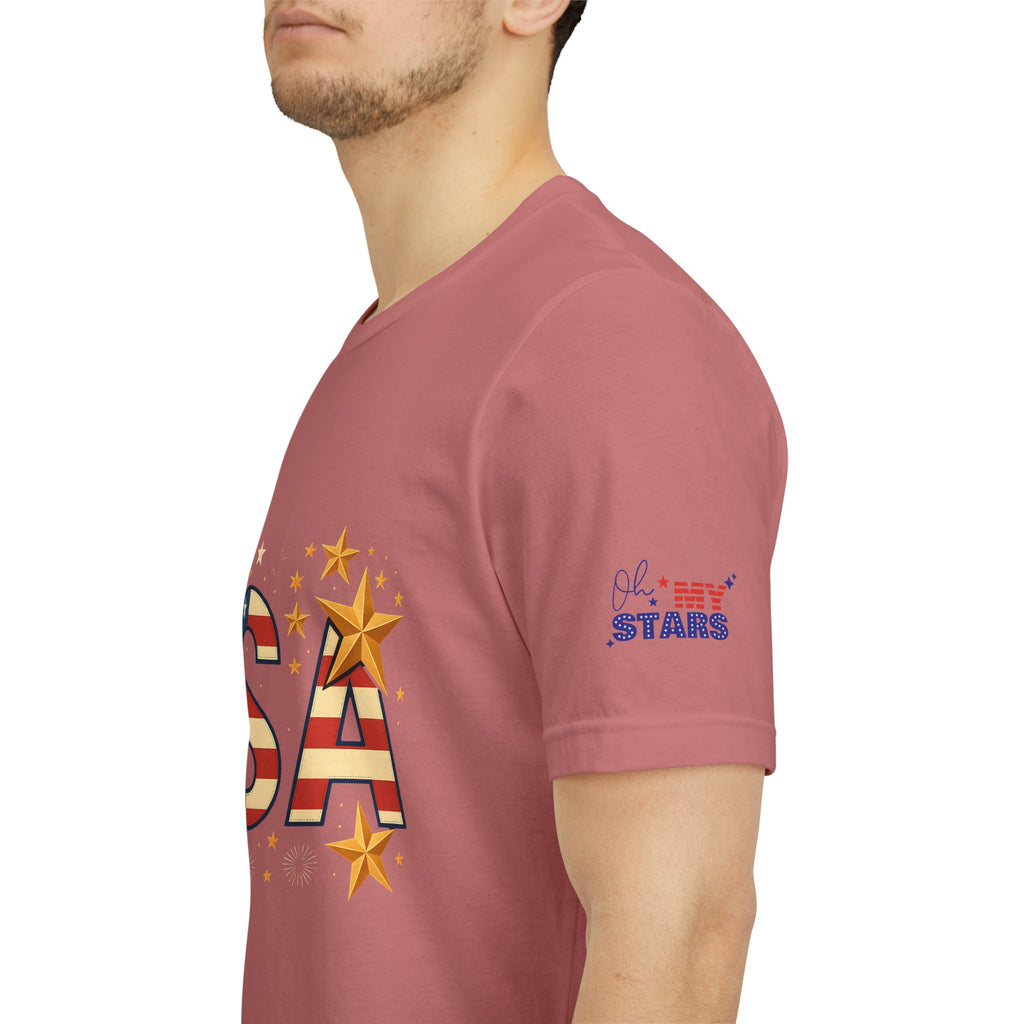 USA Flag Stars T-Shirt — Patriotic American Independence Day Tee