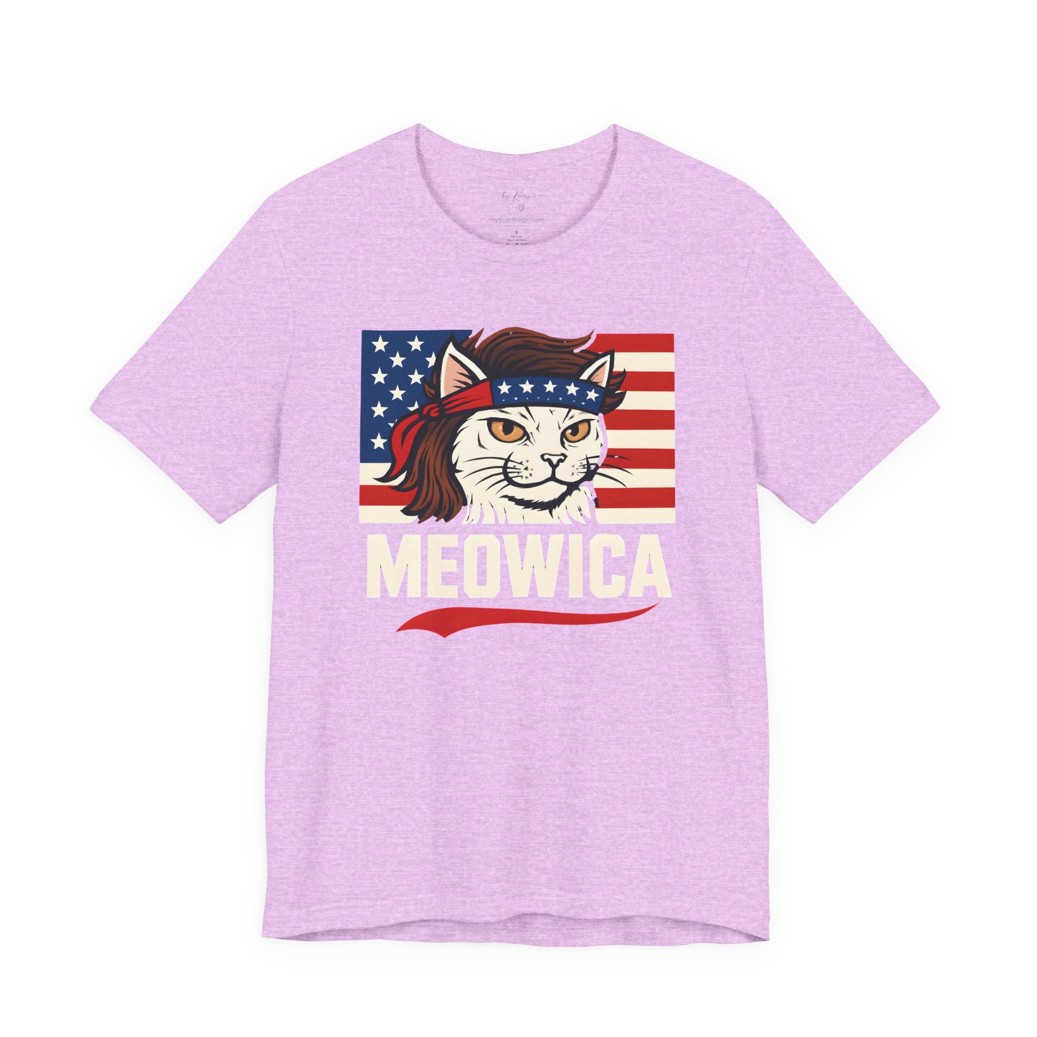 T-Shirt — "Meowica" Patriotic Cat Tee (American Flag, Funny 4th of July Shirt)