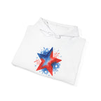 Patriotic Red & Blue Star Hoodie — 4th of July Firework Sweatshirt