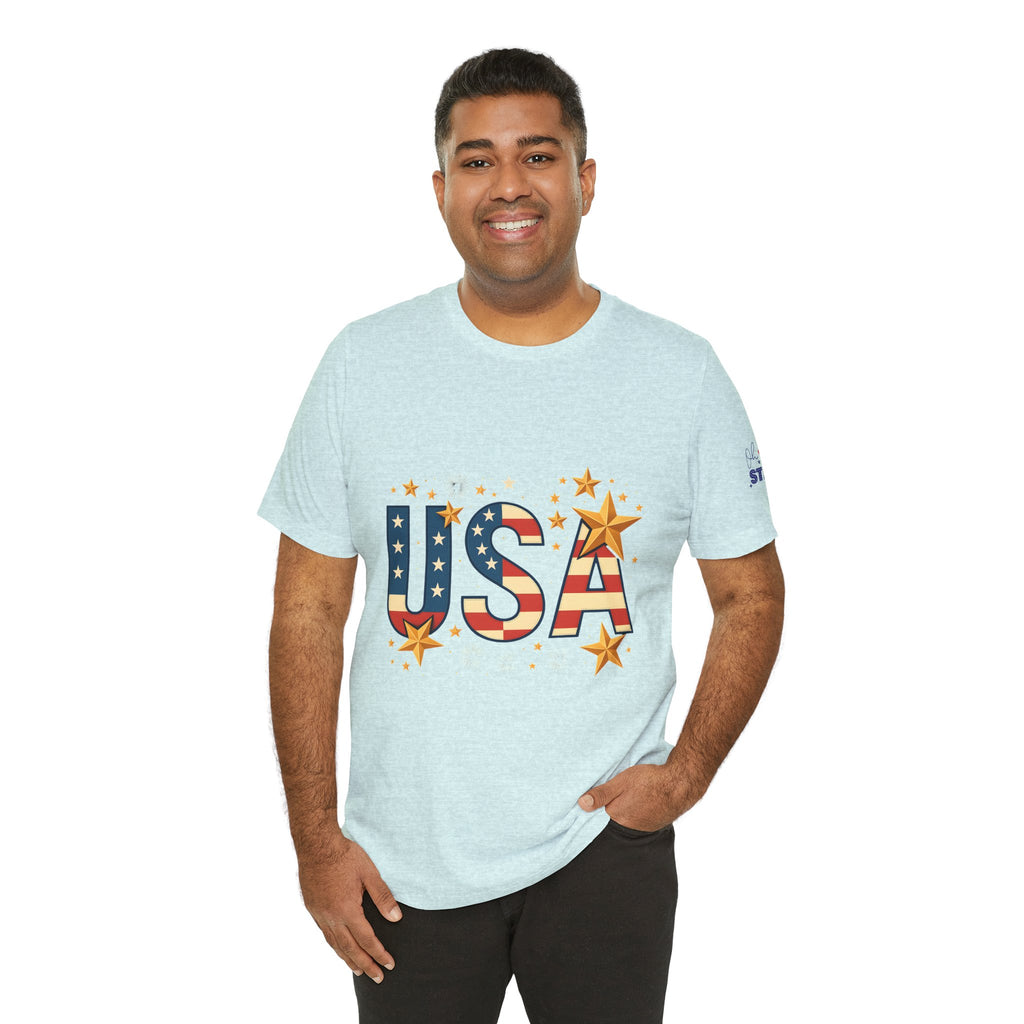 USA Flag Stars T-Shirt — Patriotic American Independence Day Tee