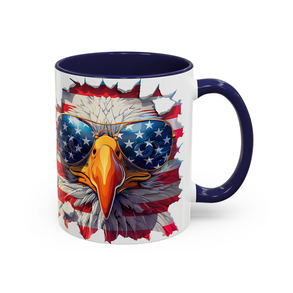 American Bald Eagle Accent Coffee Mug with Stars & Stripes
