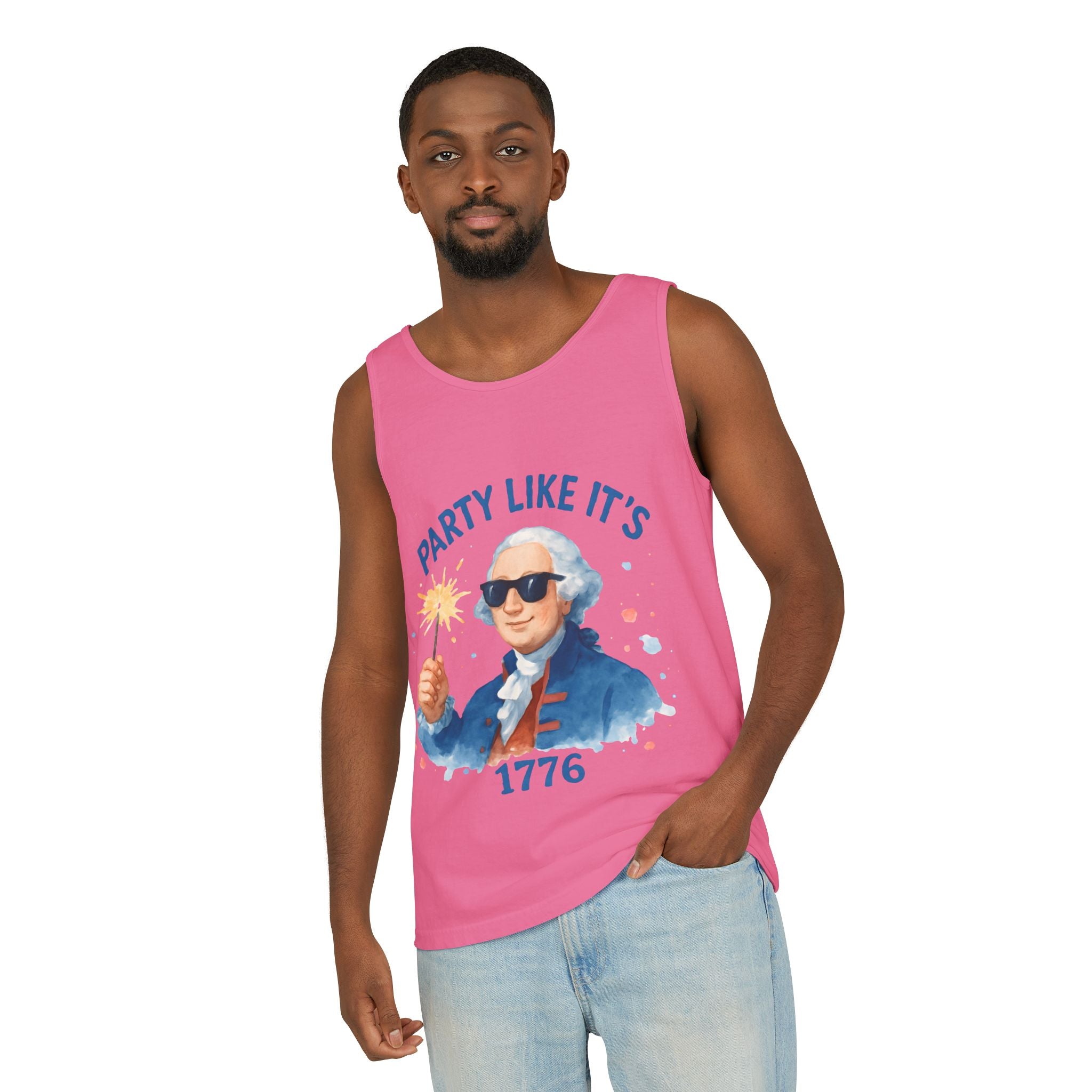 Party Like It's 1776 Tank Top — Patriotic George Washington Graphic