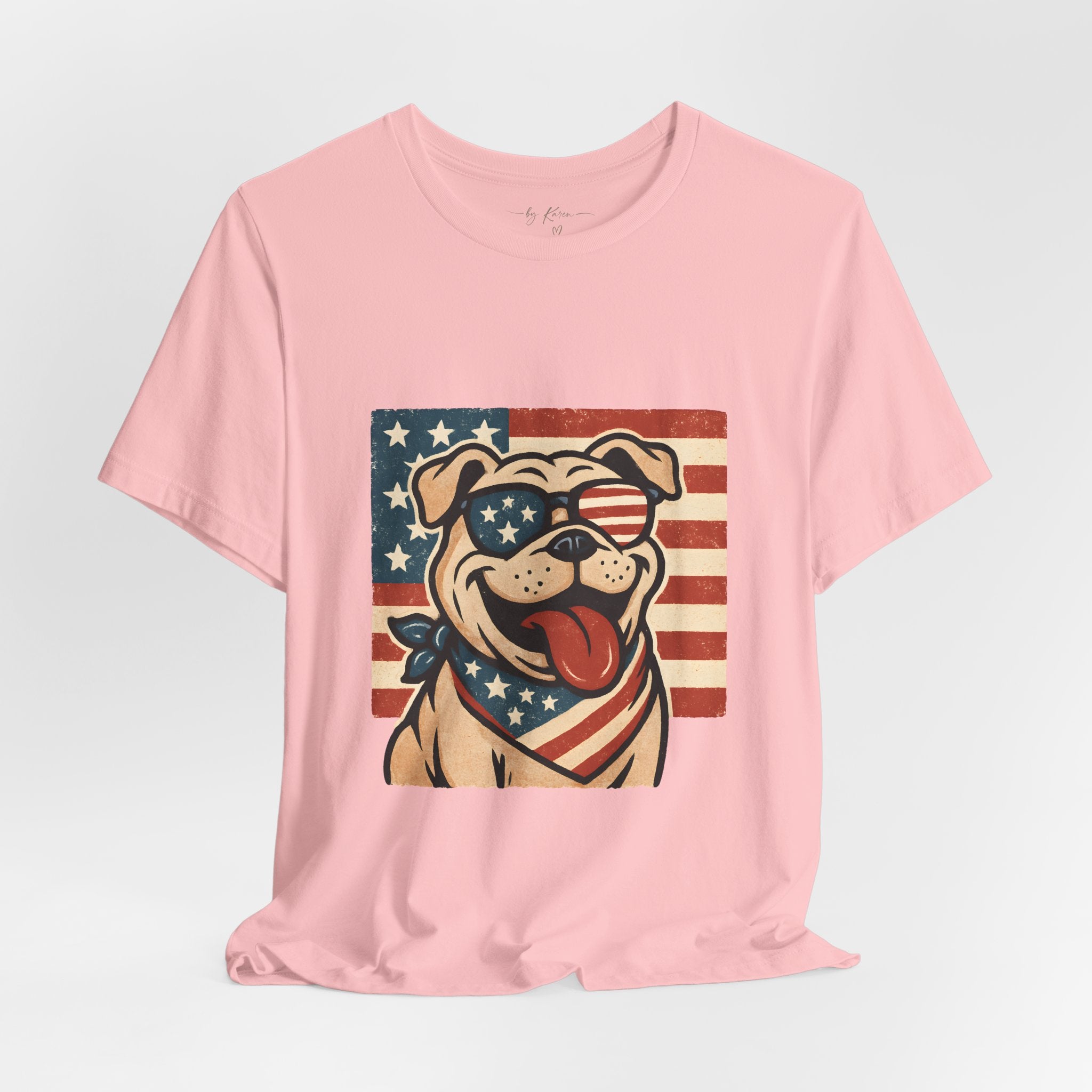 Dog's are Patriotic Too (American Flag, Funny 4th of July Shirt)