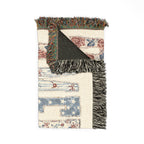America Woven Blanket — Patriotic Throw Blanket with USA Text