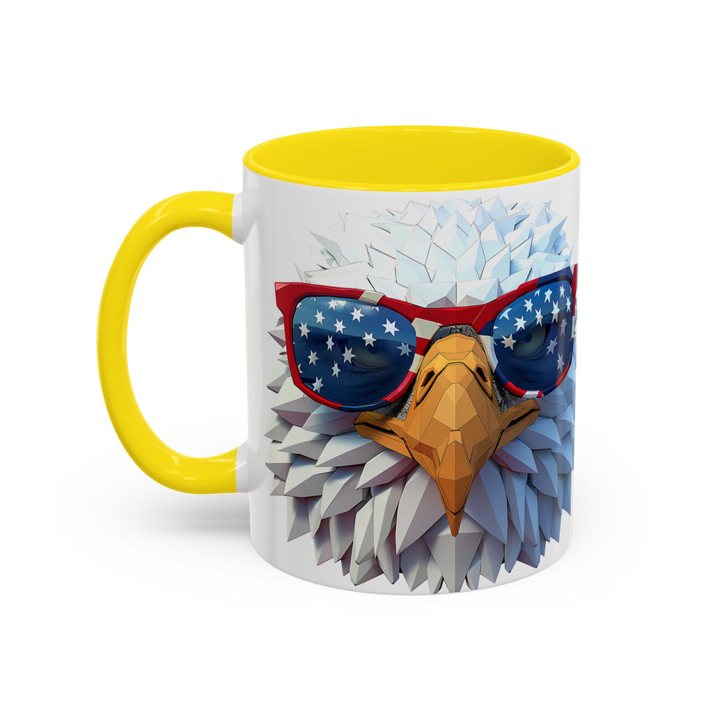 Patriotic Eagle Coffee Mug with American Flag Sunglasses