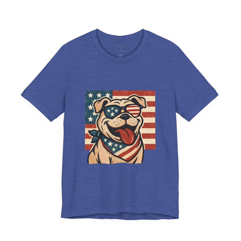 Dog's are Patriotic Too (American Flag, Funny 4th of July Shirt)