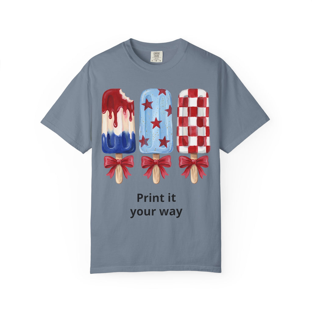 Patriotic Popsicle T-Shirt — Red, White & Blue Fourth of July Tee