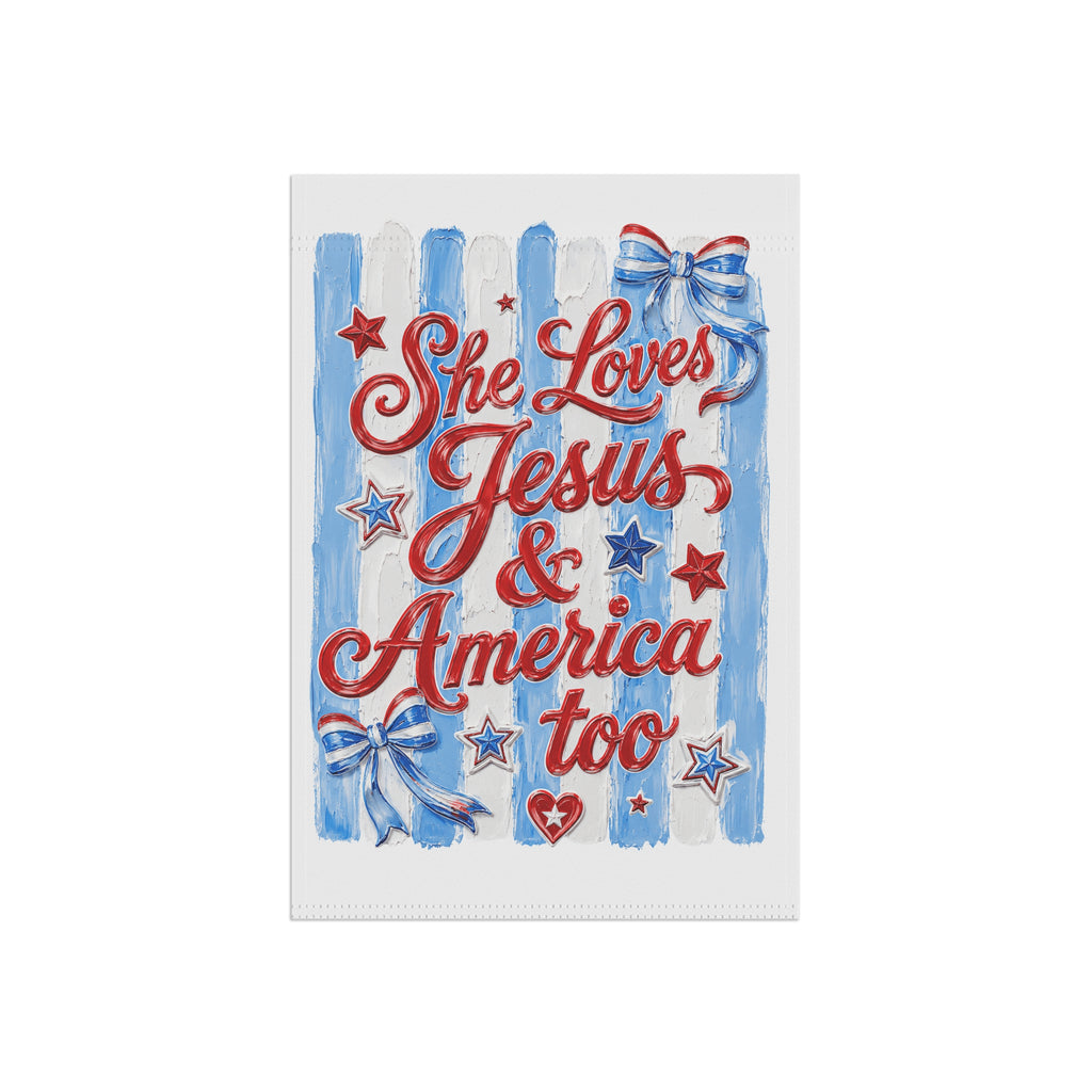 Patriotic 'She Loves Jesus & America Too' Garden Flag