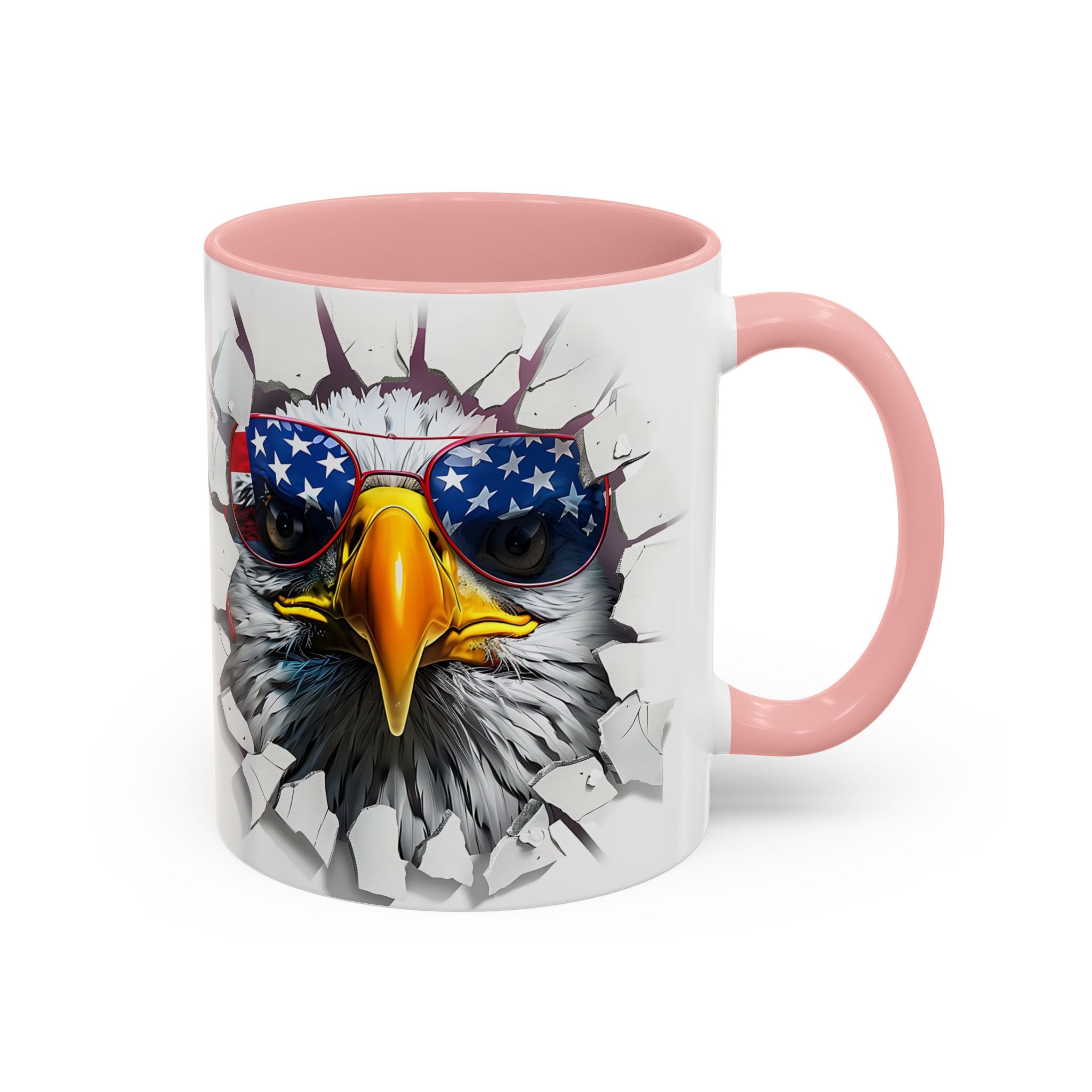 American Eagle Coffee Mug with USA Flag Accent Design