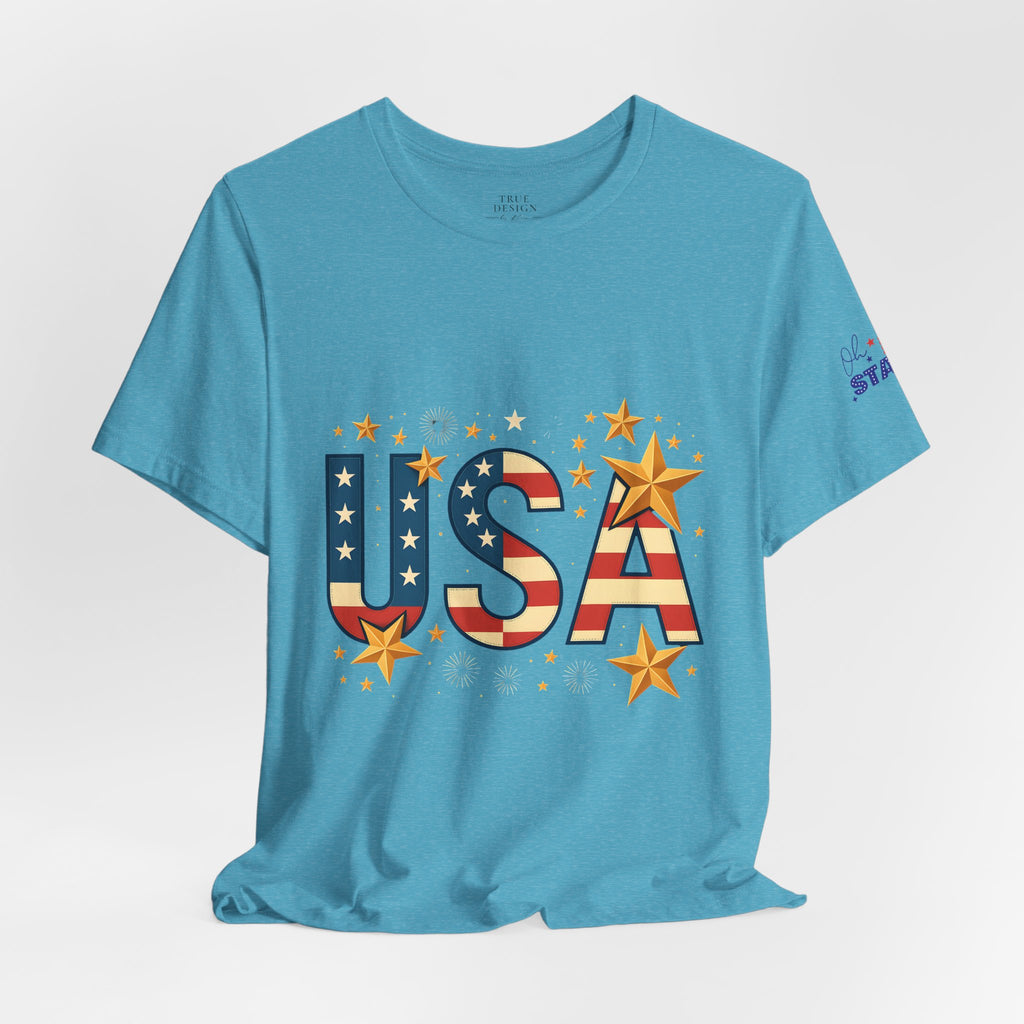 USA Flag Stars T-Shirt — Patriotic American Independence Day Tee